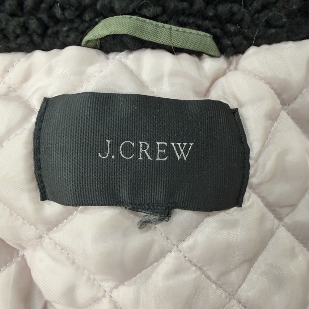 JCrew Perfect Winter Parka Olive Quilted Lined Faux Fur Hood Coat‎ Womens *L - Picture 6 of 13